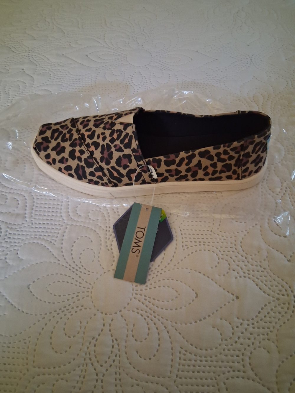 TOMS Women's Leopard Print Slip-On Moccasins - Brown & Black NEW